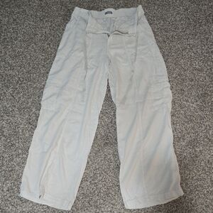 Maurices Light Cream Wide Leg Cargo Pants